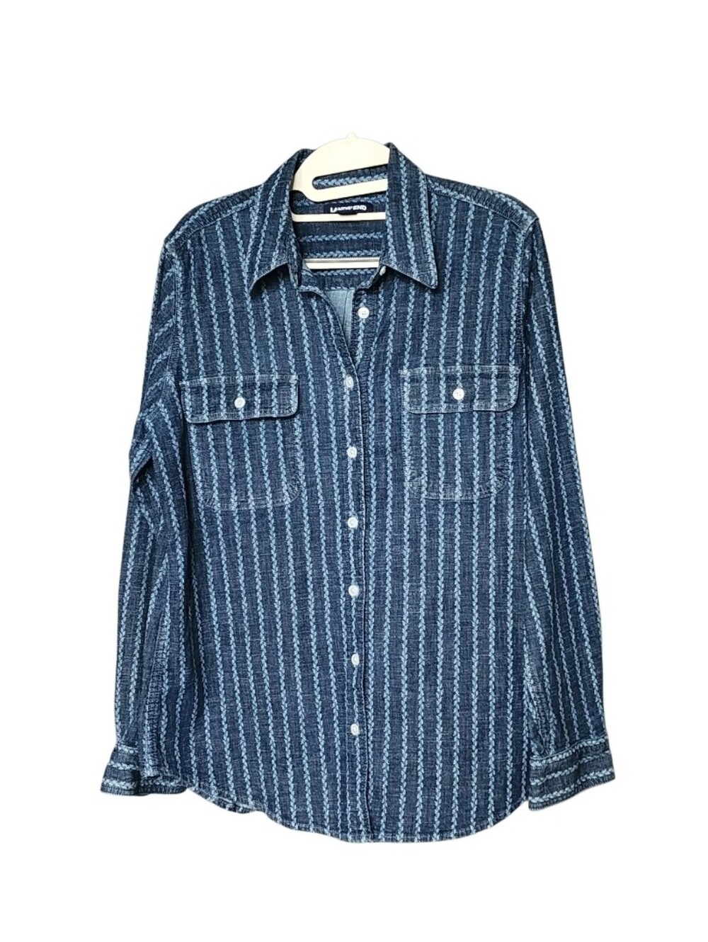 Lightweight Blue Striped Button-Up Shirt